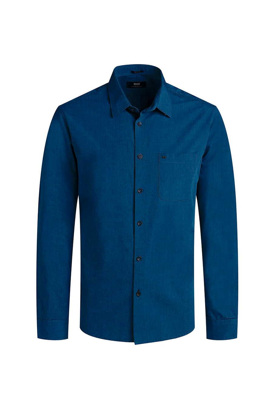 BASICS SLIM FIT TURQUOISE BLUE COTTON FIL-A-FIL SHIRT