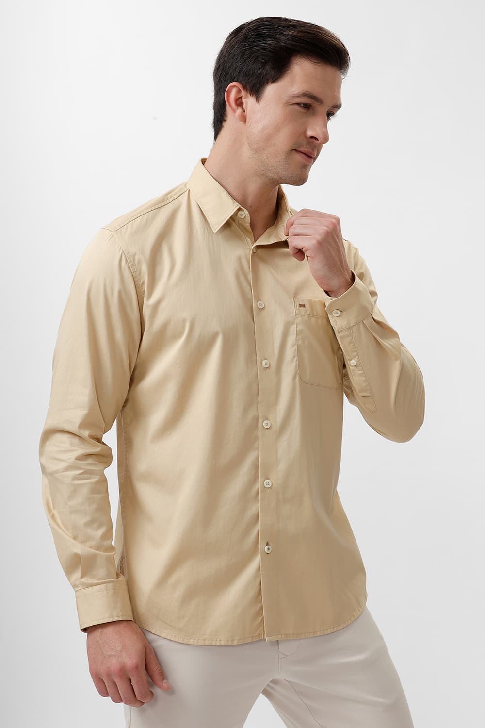 SLIM FIT COTTON TWILL SHIRT