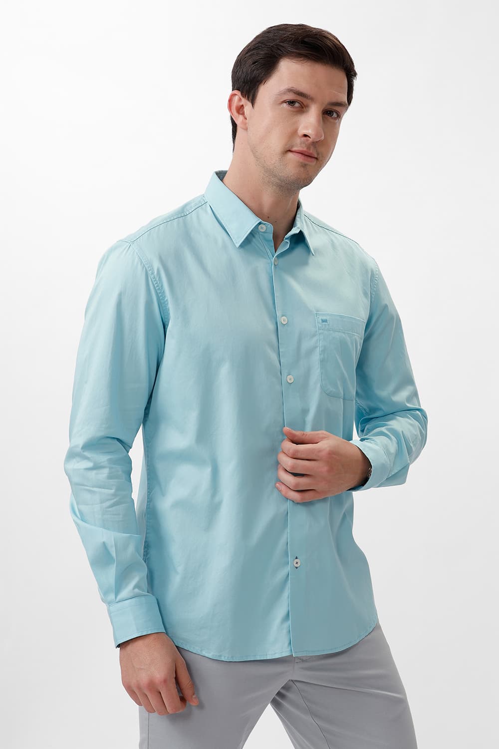 SLIM FIT COTTON TWILL SHIRT