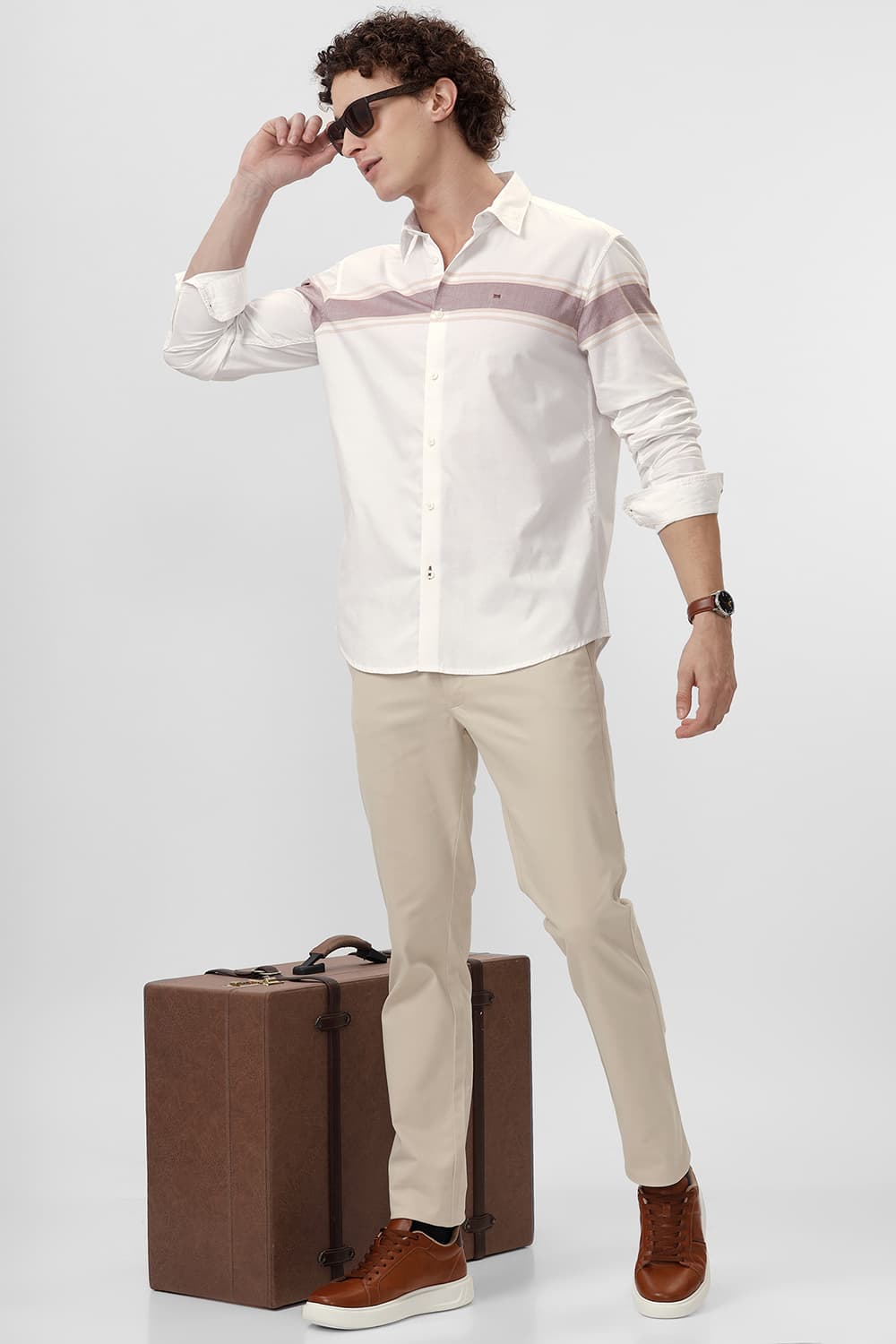 SLIM FIT COTTON OXFORD STRIPE SHIRT