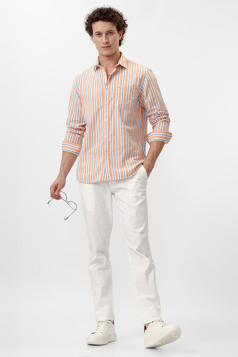 SLIM FIT COTTON OXFORD STRIPE SHIRT