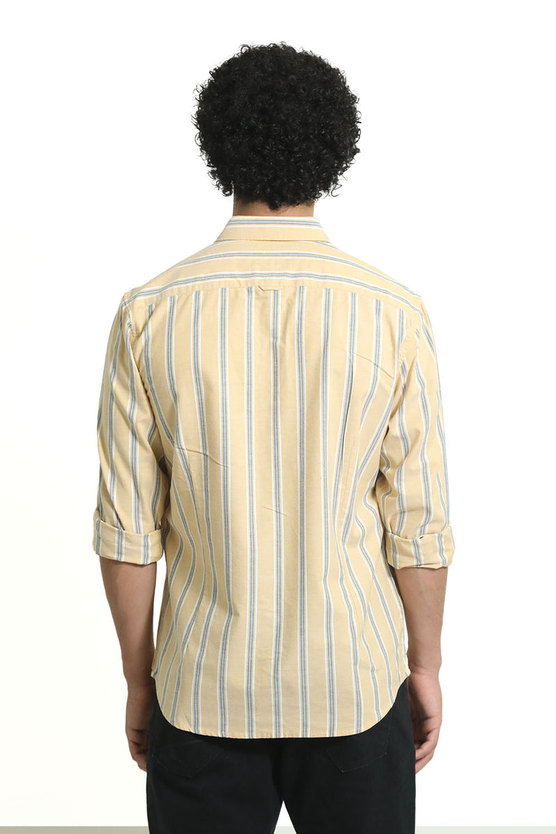 SLIM FIT COTTON OXFORD STRIPE SHIRT