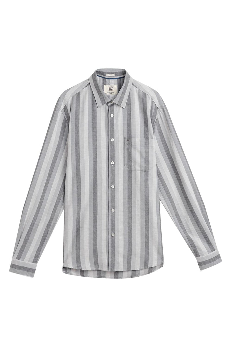 SLIM FIT COTTON MELANGE STRIPE SHIRT
