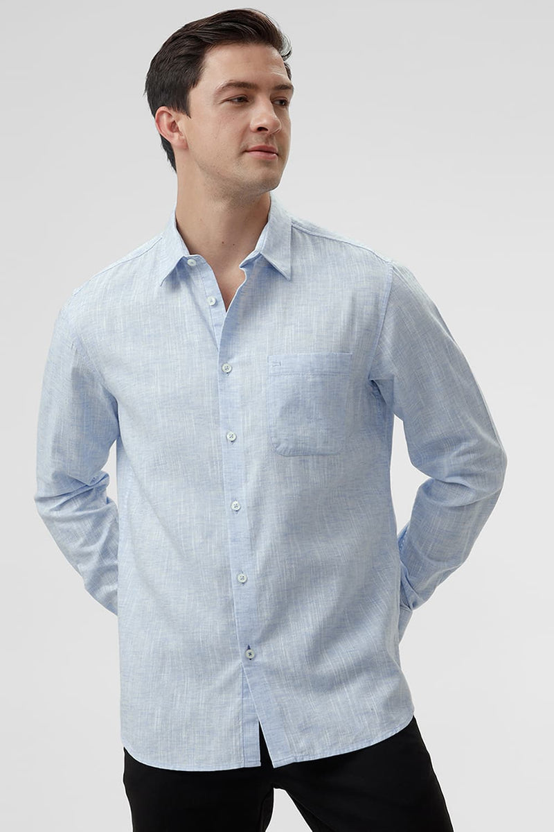 SLIM FIT COTTON LYOCELL LINEN CATONIC SHIRT