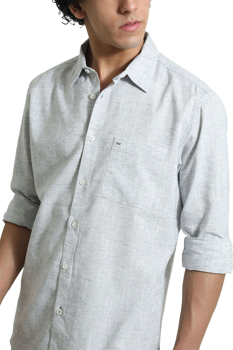 SLIM FIT COTTON LYOCELL LINEN CATONIC SHIRT