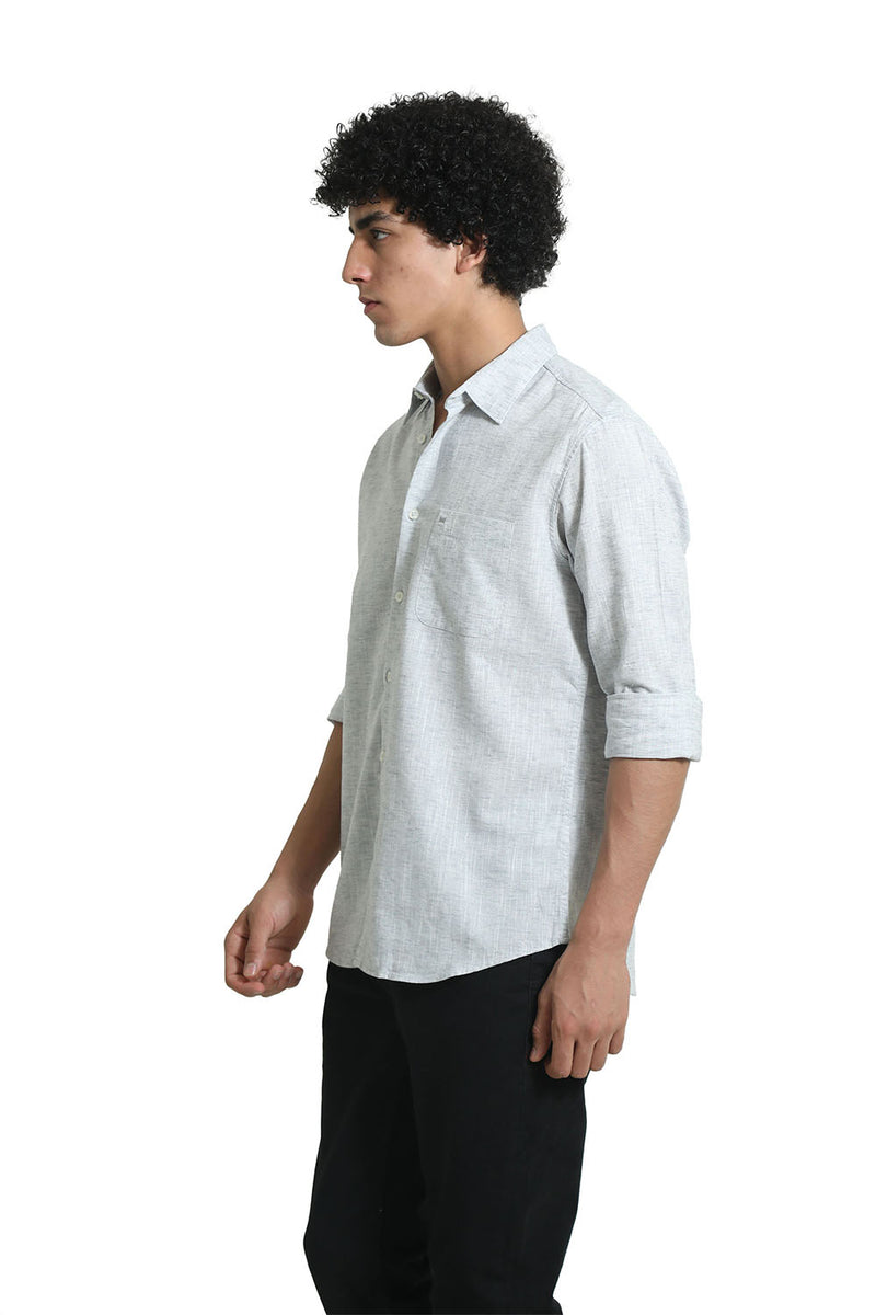 SLIM FIT COTTON LYOCELL LINEN CATONIC SHIRT