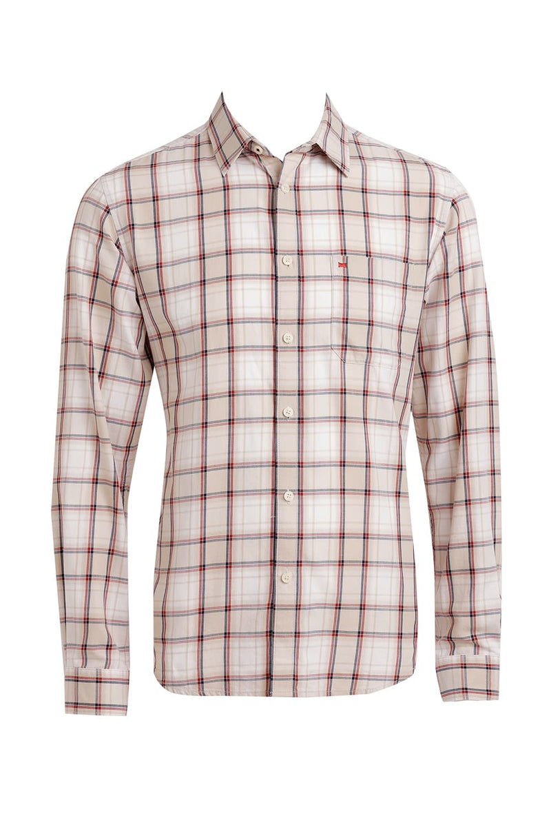 SLIM FIT COTTON TWILL CHECKS SHIRT