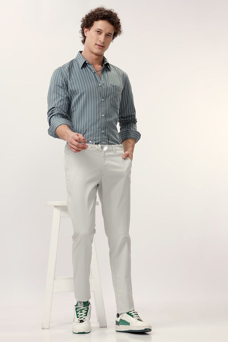 SLIM FIT COTTON TWILL STRIPE SHIRT