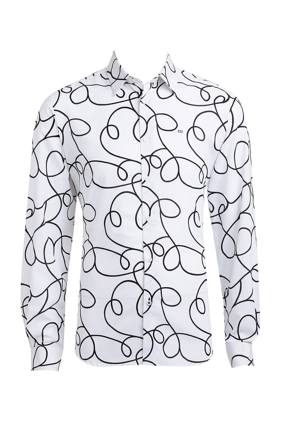 SLIM FIT POLYESTER PRINTED SHIRT