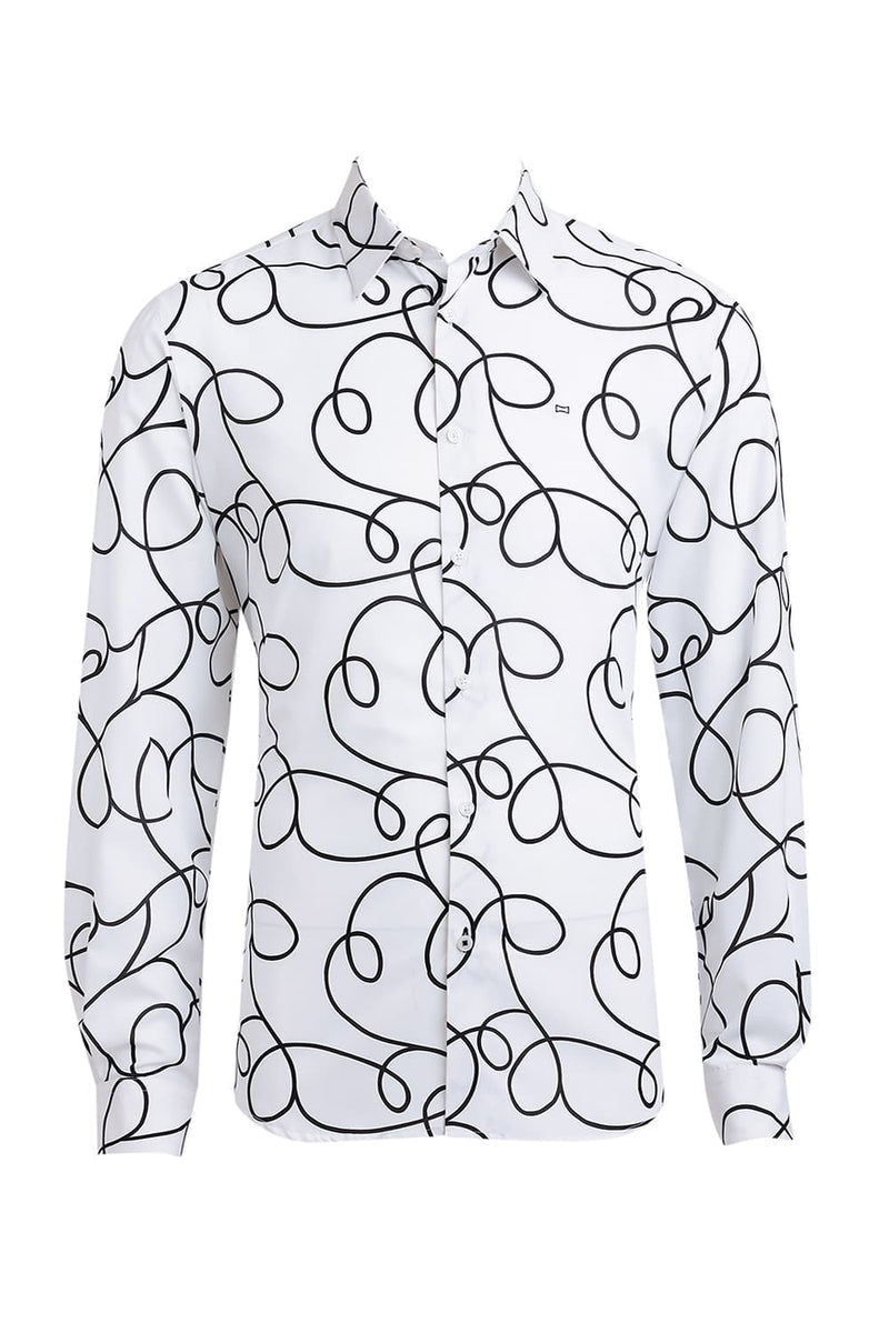 SLIM FIT POLYESTER PRINTED SHIRT