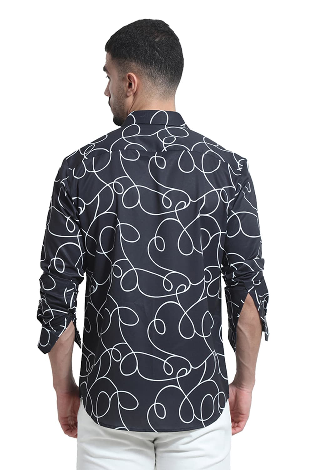SLIM FIT POLYESTER PRINTED SHIRT