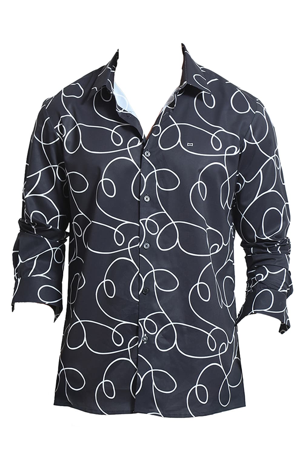SLIM FIT POLYESTER PRINTED SHIRT
