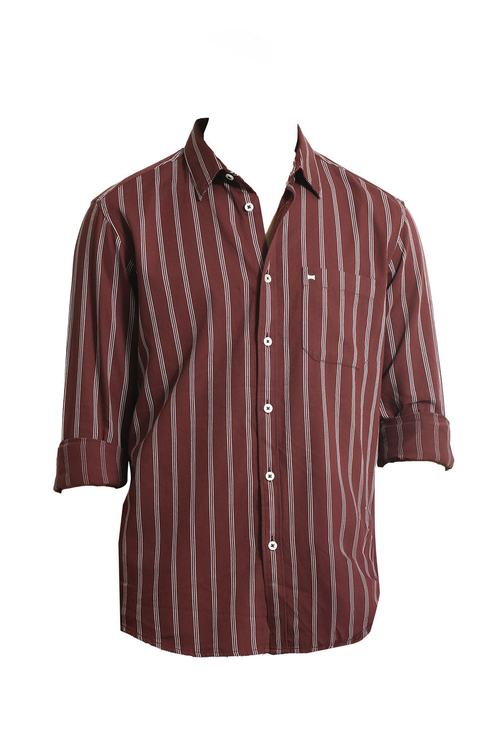 SLIM FIT COTTON TWILL STRIPE SHIRT