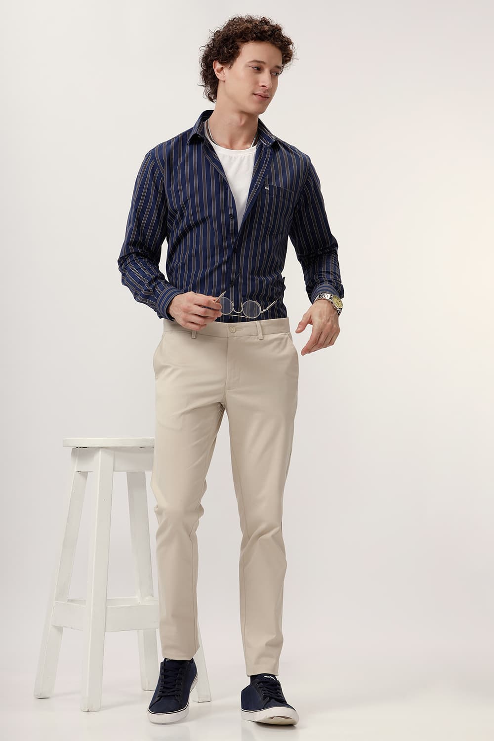 SLIM FIT COTTON STRIPE SHIRT