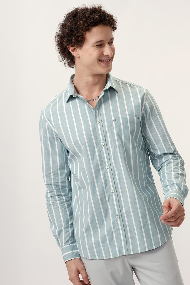 SLIM FIT COTTON STRIPE SHIRT