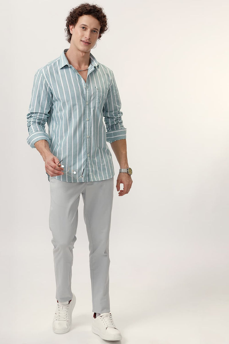 SLIM FIT COTTON STRIPE SHIRT