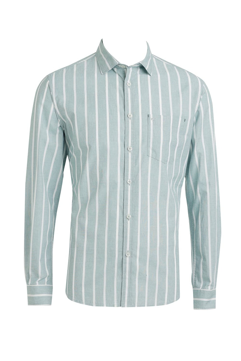 SLIM FIT COTTON STRIPE SHIRT