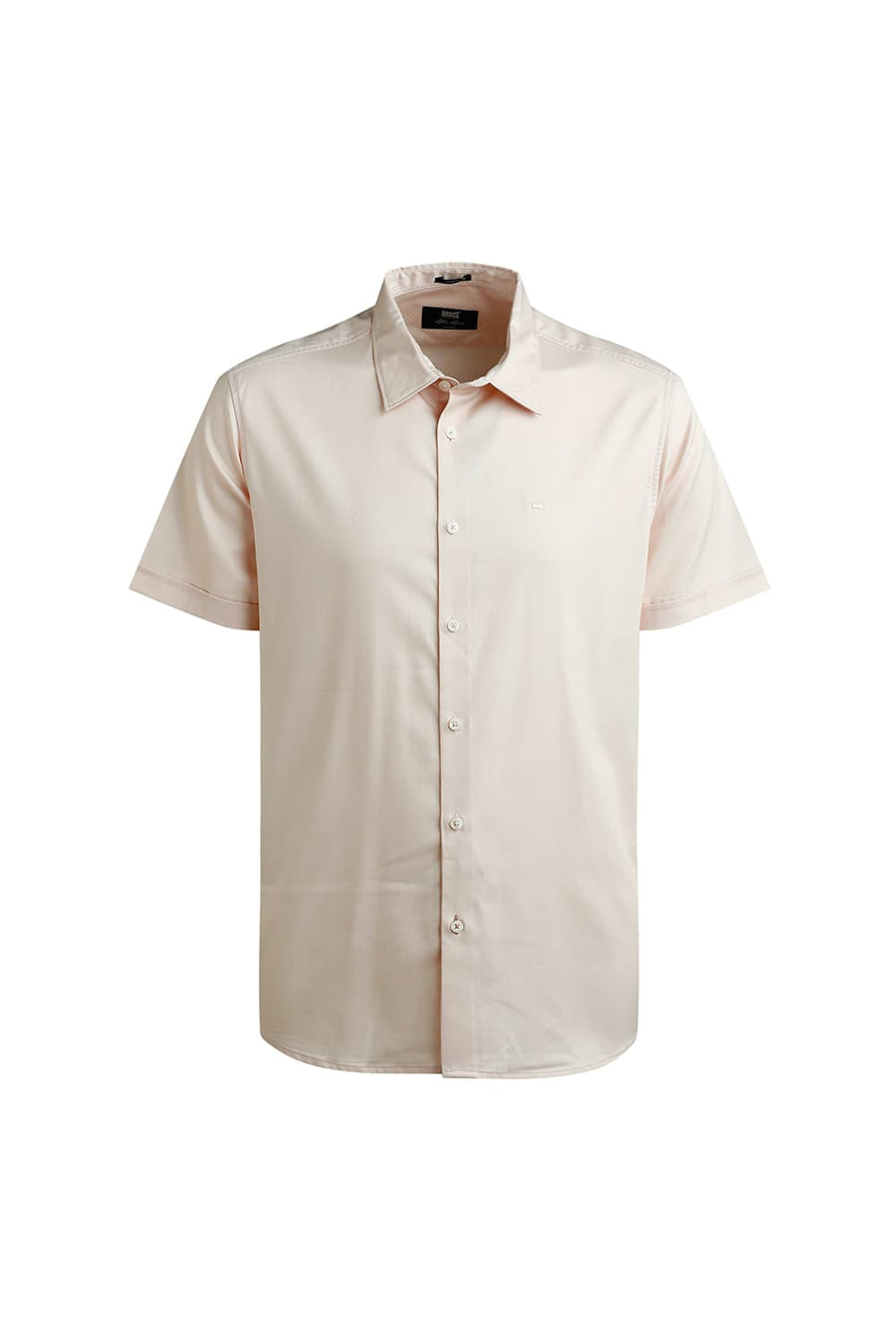 BASICS SLIM FIT BEIGE SHORT BREAD BAMBOO POLYESTER STRETCH HALFSLEEVES SHIRT