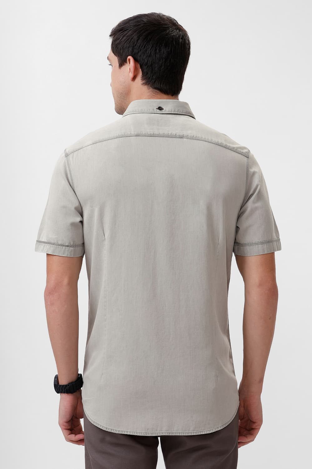 SLIM FIT COTTON SULPHUR HALFSLEEVES SHIRT