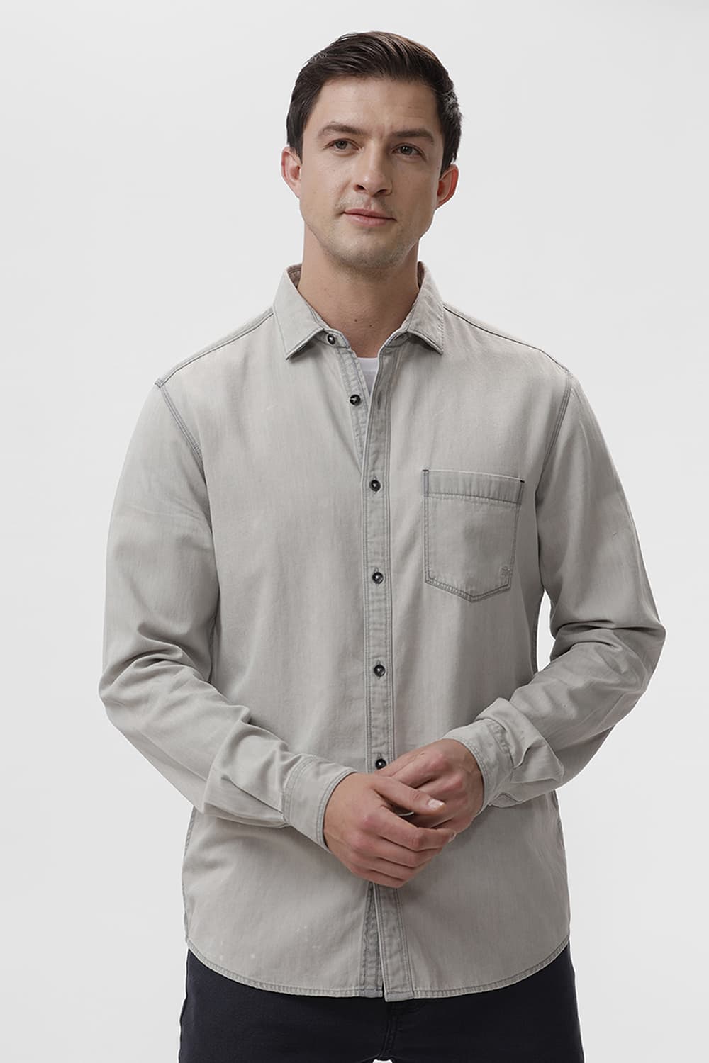 SLIM FIT COTTON SULPHUR SHIRT