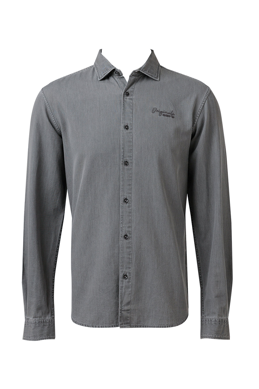 BASICS SLIM FIT BLACK SHADOW COTTON SULPHUR SHIRT