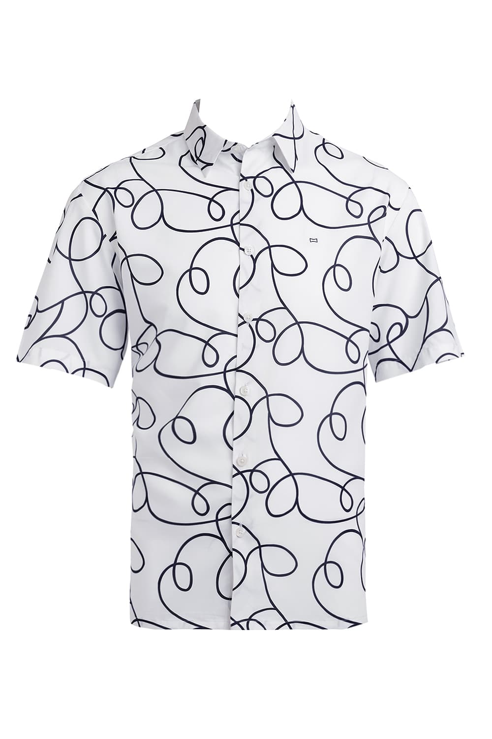 RELAXED FIT POLYESTER PRINTED HALFSLEEVES SHIRT