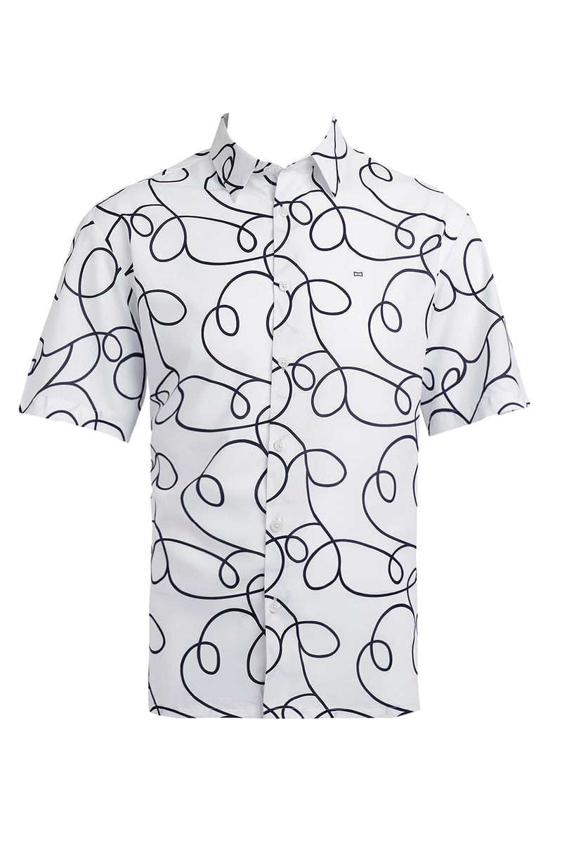 RELAXED FIT POLYESTER PRINTED HALFSLEEVES SHIRT