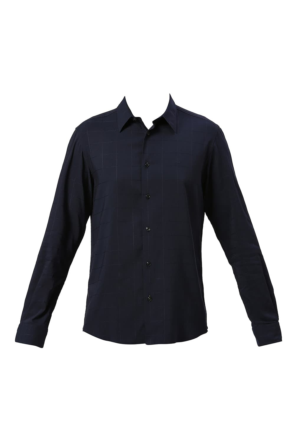 SLIM FIT VISCOSE POLYESTER STRETCH CHECKS SHIRT