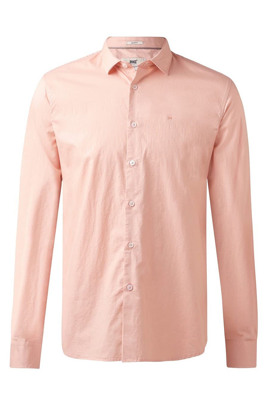 BASICS SLIM FIT PEACH MELBA COTTON OXFORD SHIRT