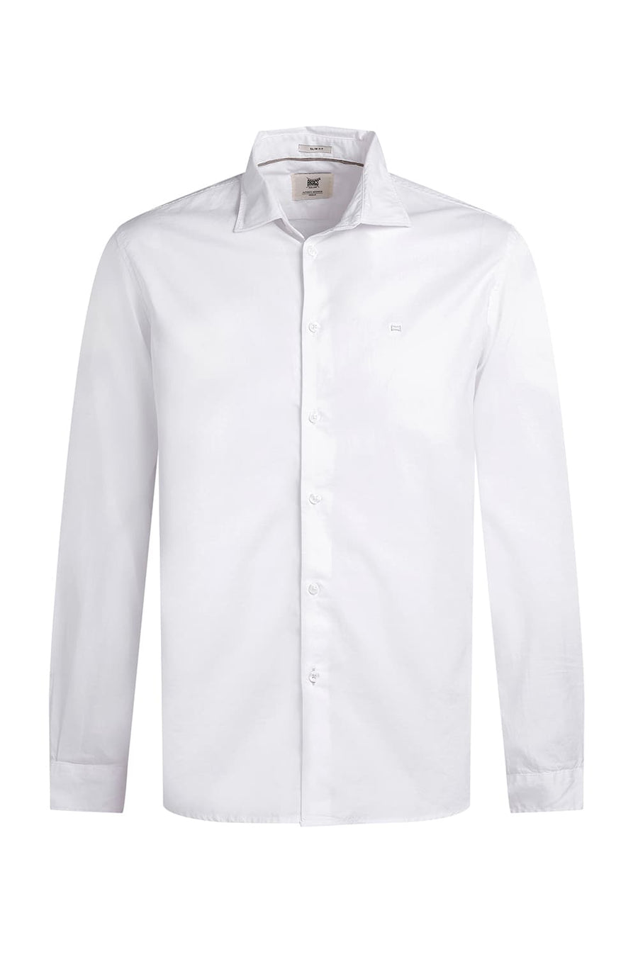 BASICS SLIM FIT BRILLIANT WHITE COTTON OXFORD SHIRT