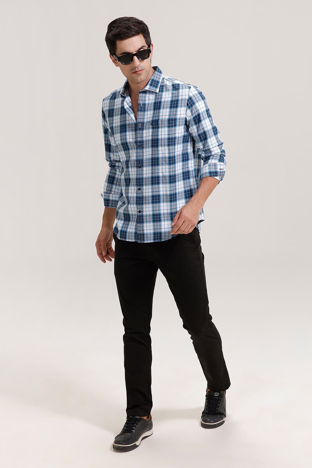 SLIM FIT TWILL CHECKS SHIRT
