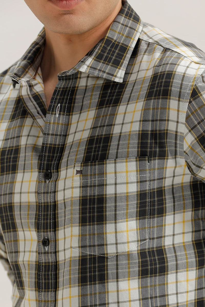 SLIM FIT TWILL CHECKS SHIRT