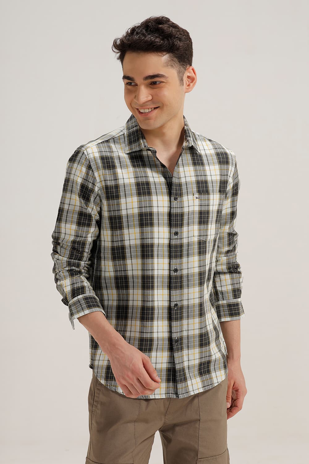 SLIM FIT TWILL CHECKS SHIRT