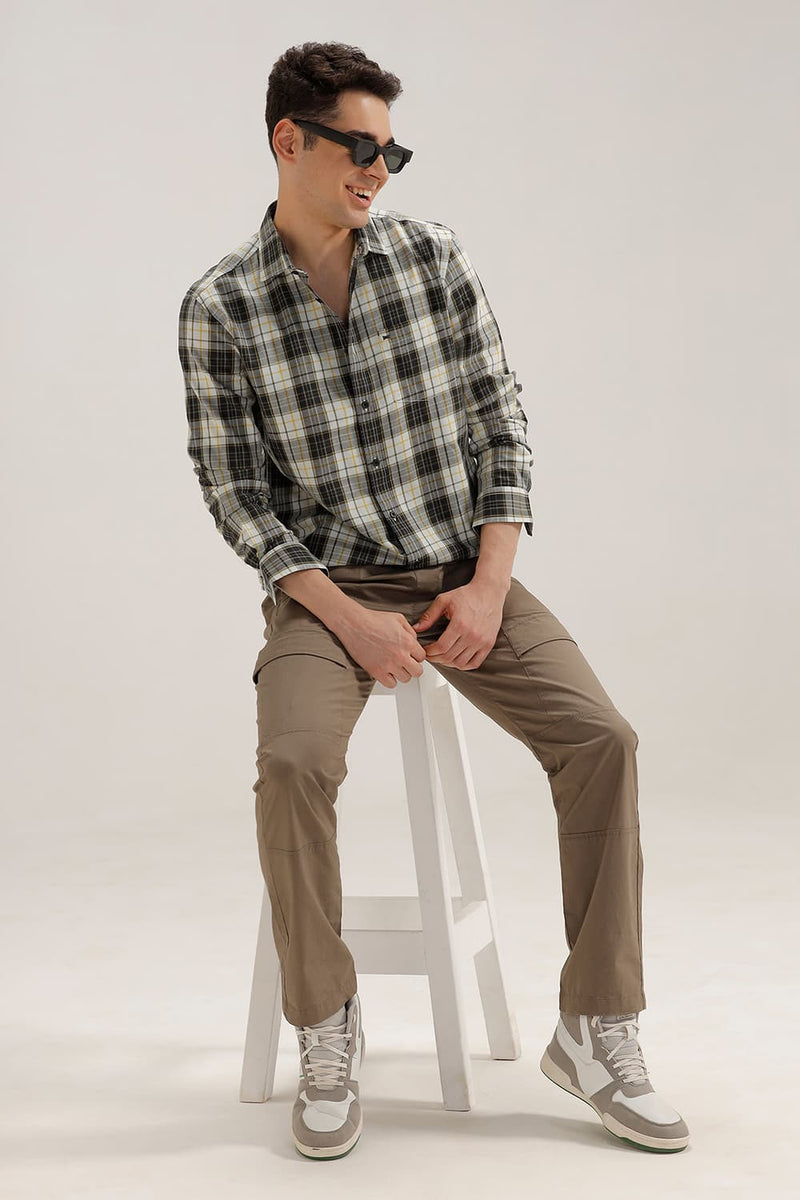 SLIM FIT TWILL CHECKS SHIRT