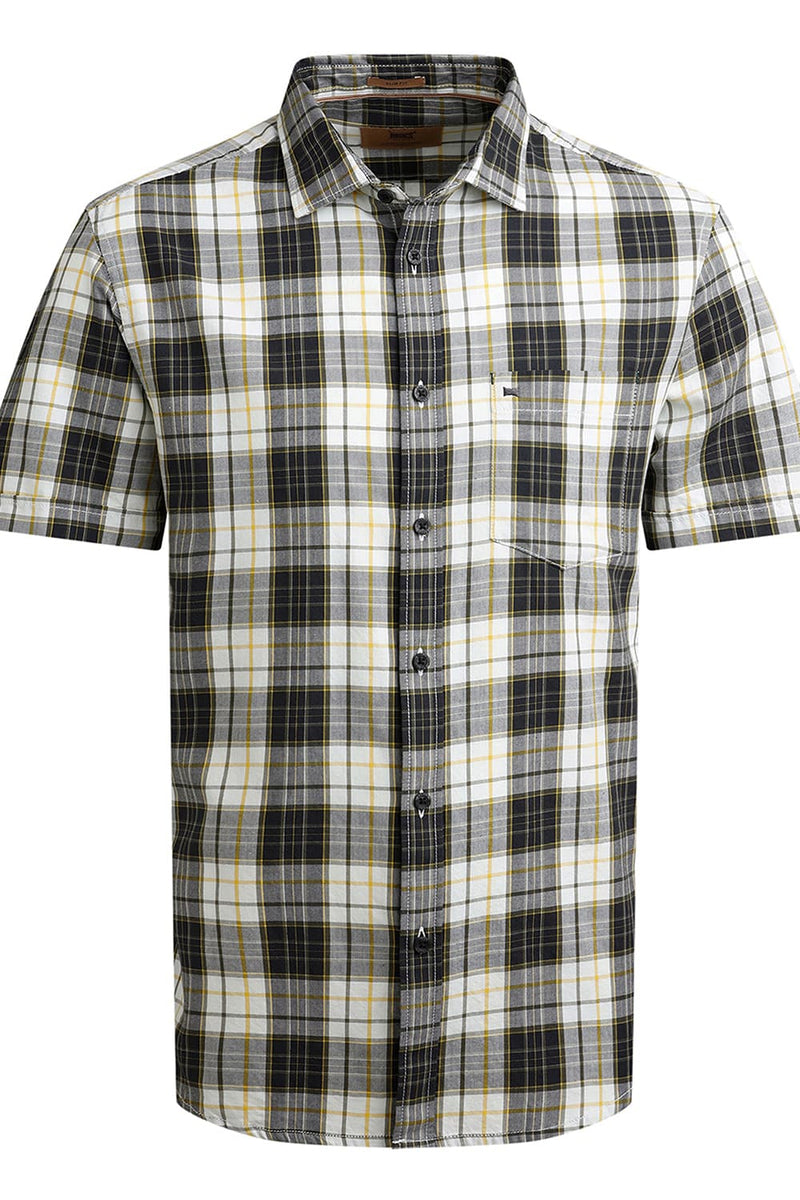 SLIM FIT TWILL CHECKS HALFSLEEVES SHIRT