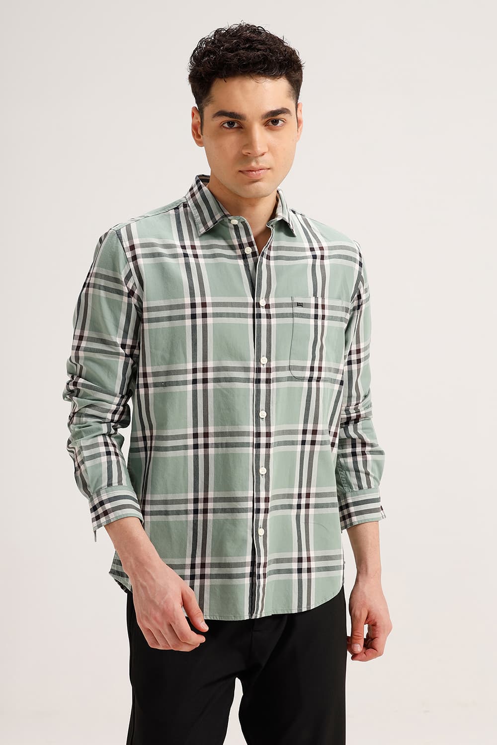 SLIM FIT TWILL CHECKS SHIRT