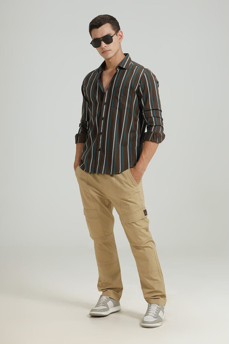 SLIM FIT TWILL STRIPE SHIRT