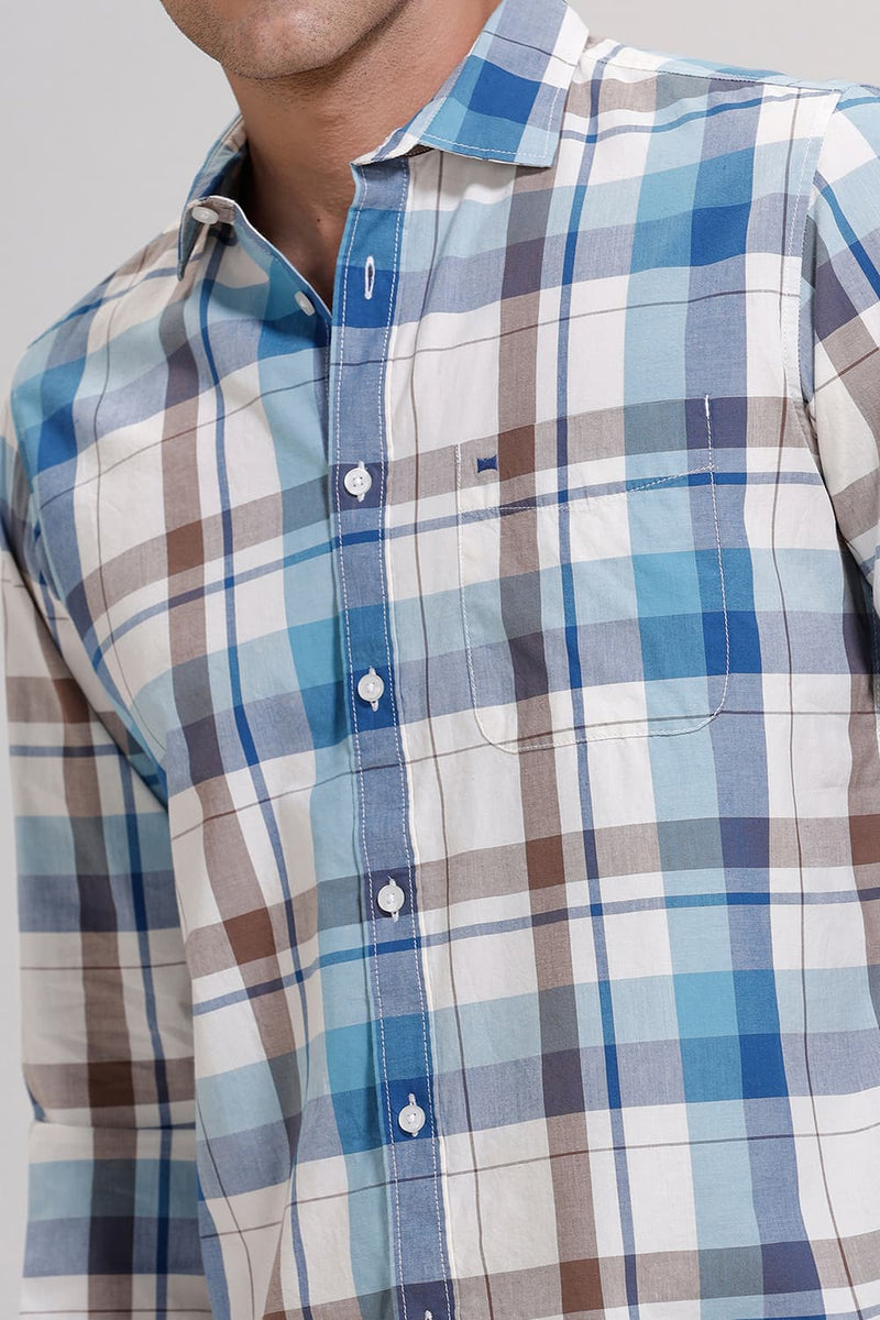 SLIM FIT COTTON CHECKS SHIRT