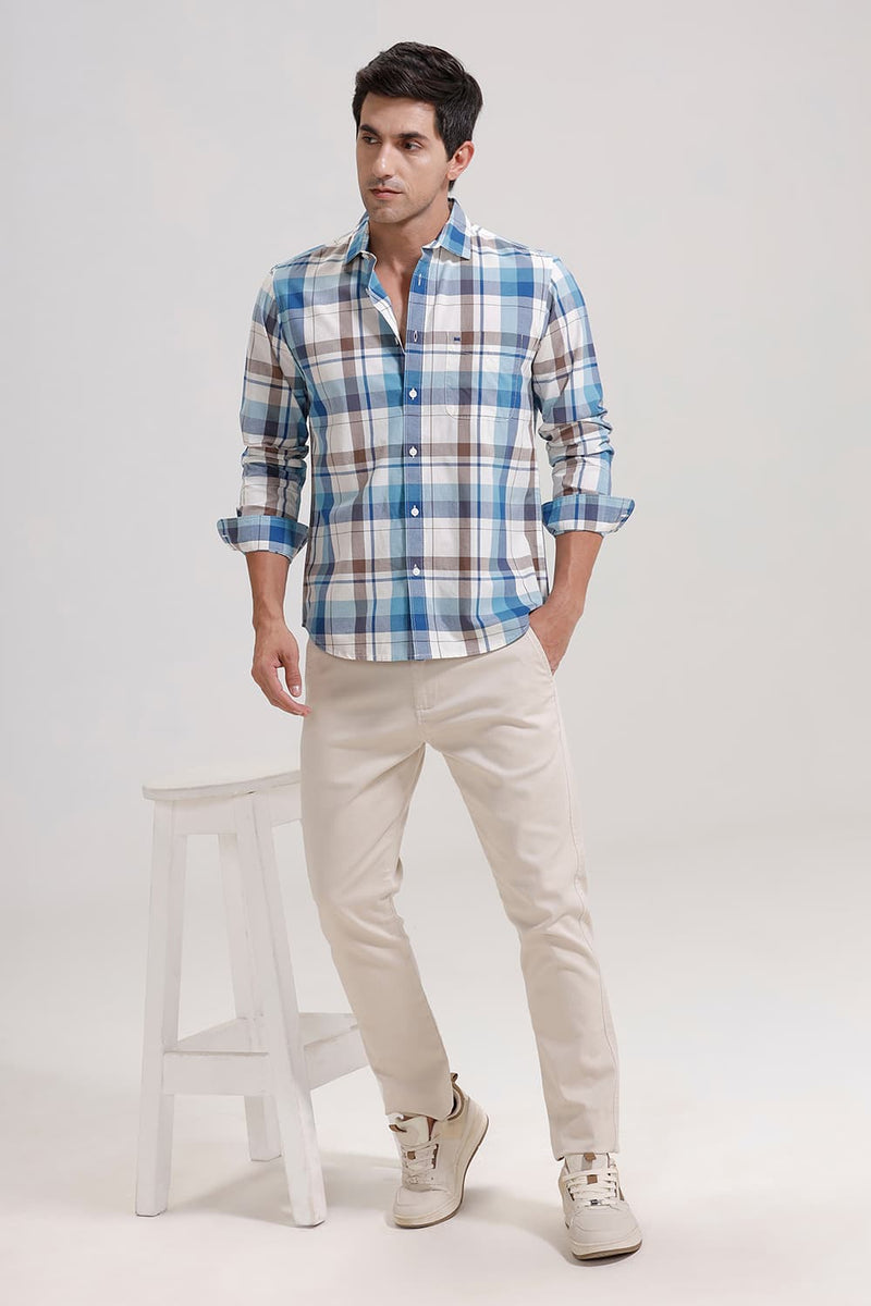 SLIM FIT COTTON CHECKS SHIRT