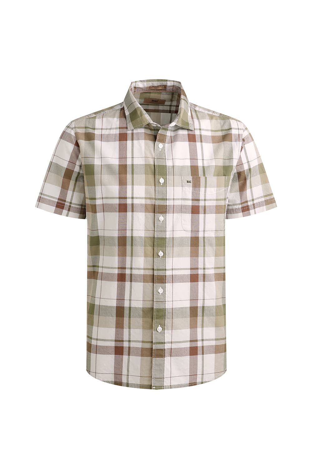 SLIM FIT COTTON CHECKS HALFSLEEVES SHIRT