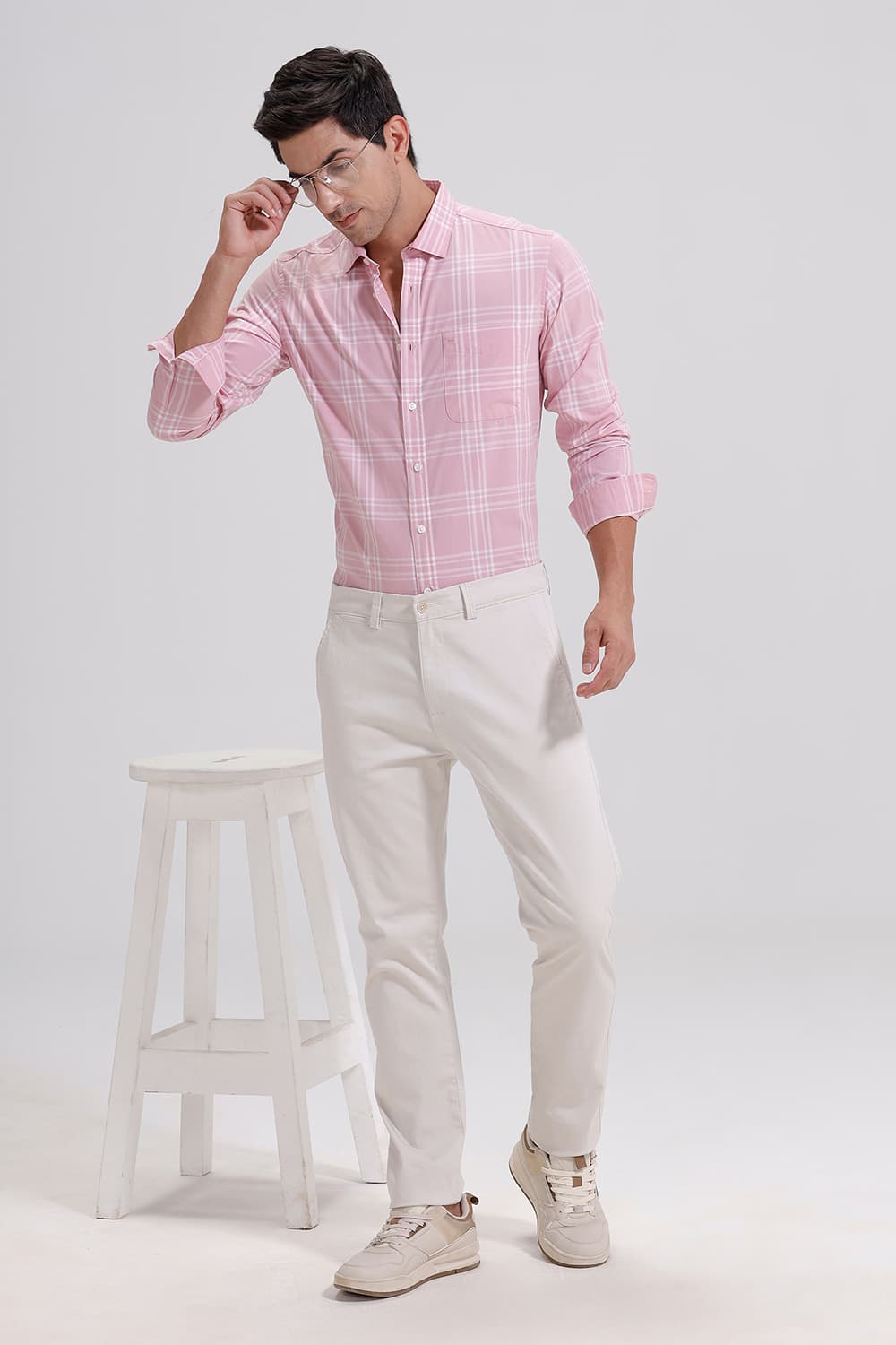 SLIM FIT COTTON CHECKS SHIRT
