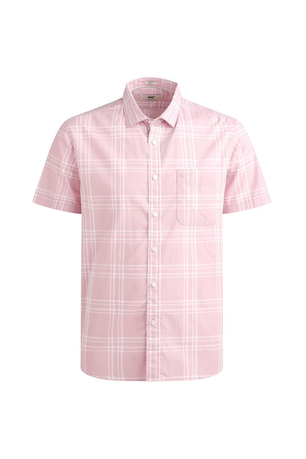 SLIM FIT COTTON CHECKS HALFSLEEVES SHIRT