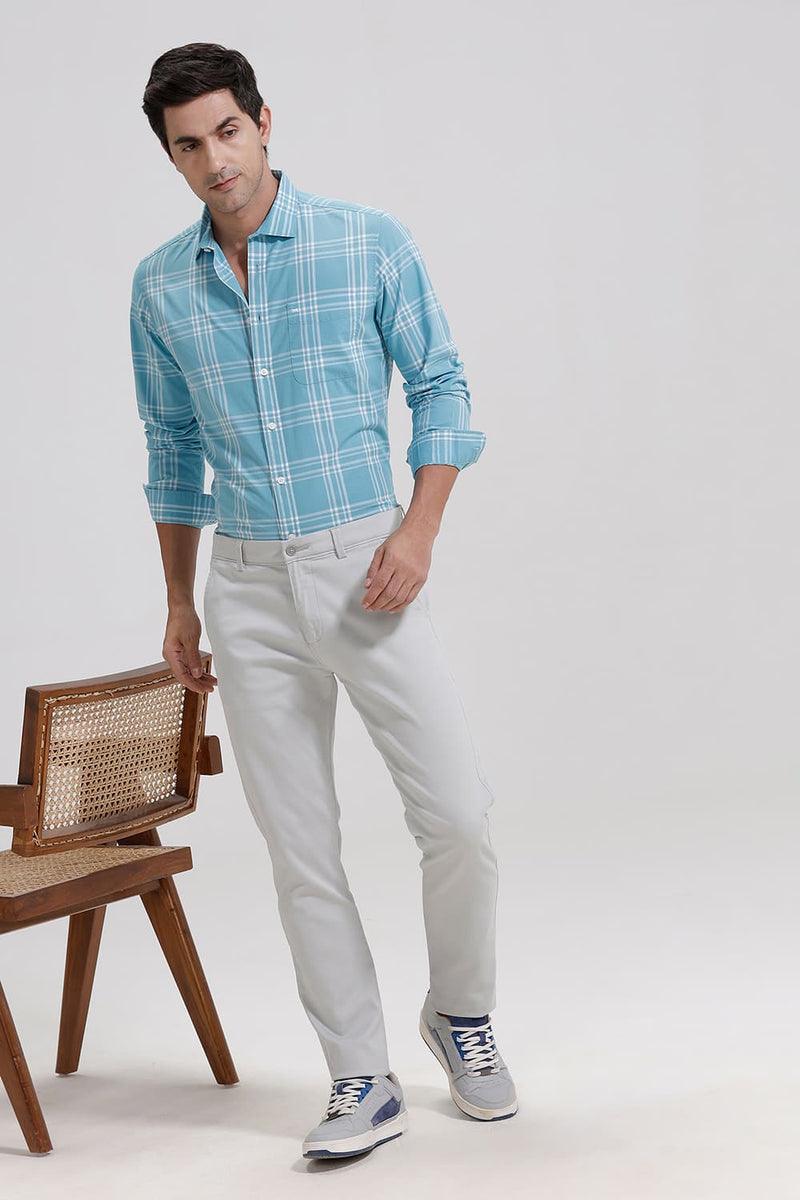 SLIM FIT COTTON CHECKS SHIRT