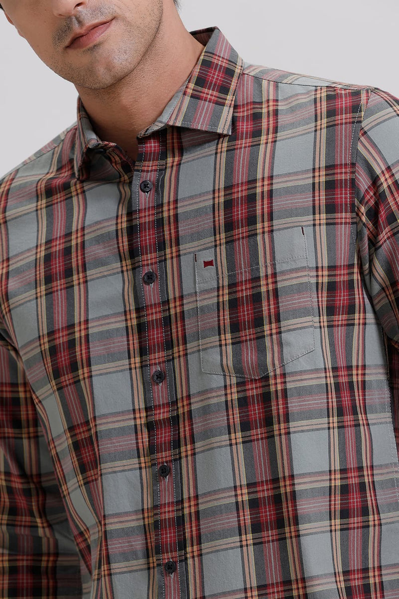 SLIM FIT TWILL CHECKS SHIRT