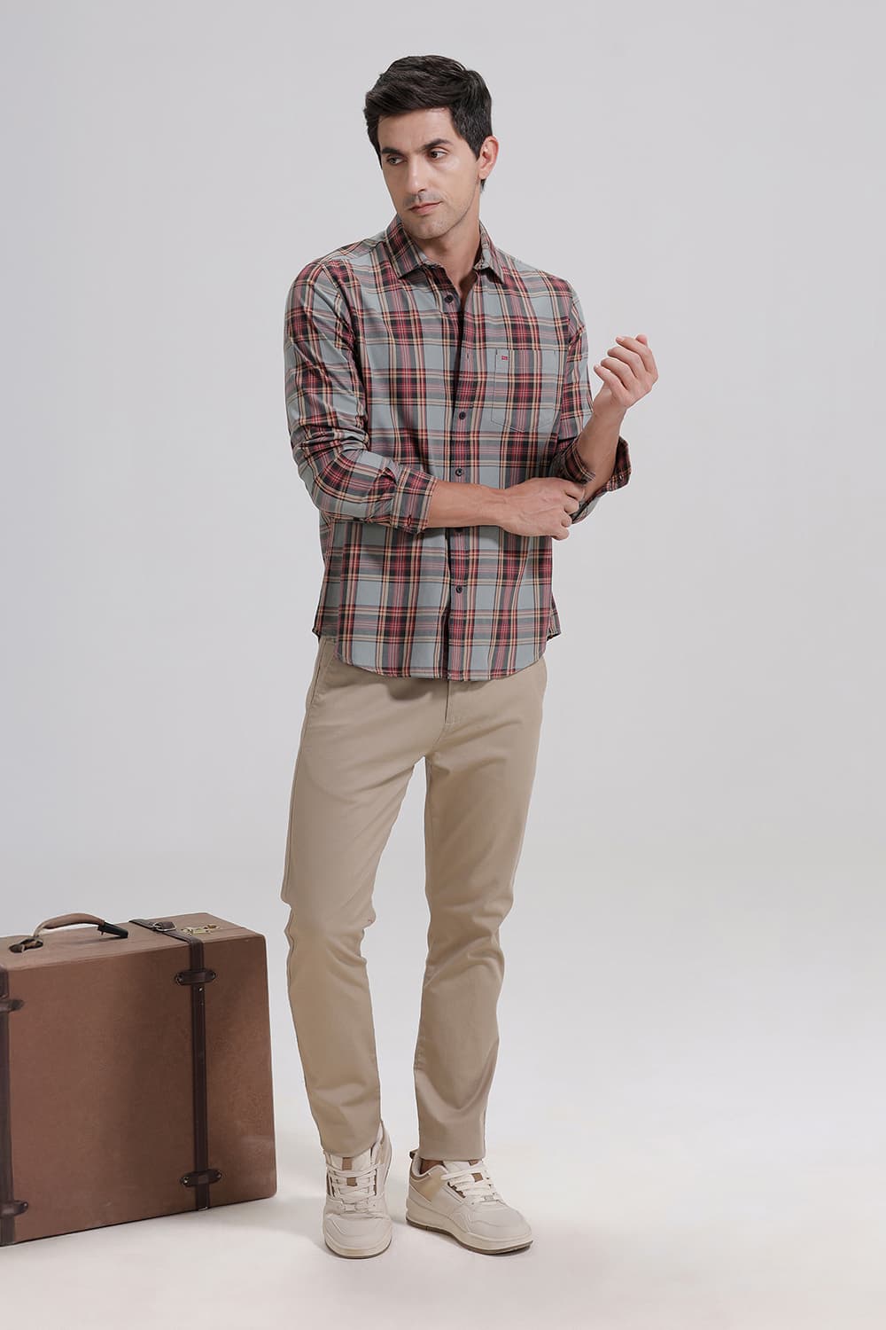 SLIM FIT TWILL CHECKS SHIRT