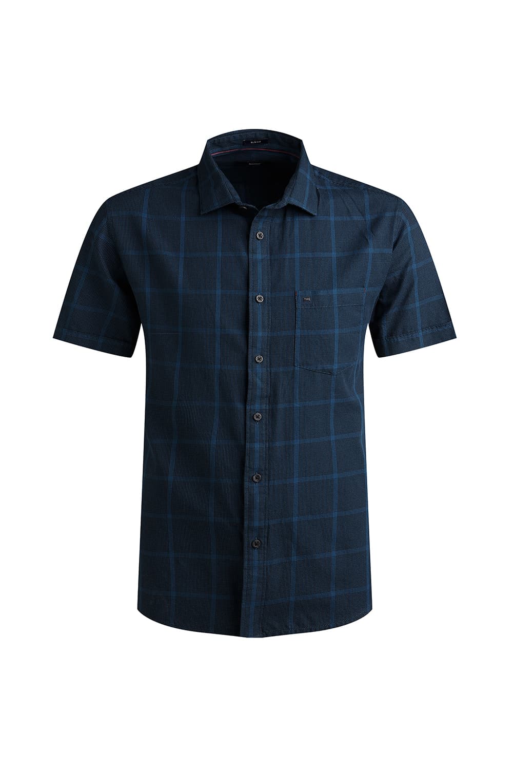 SLIM FIT TWILL CHECKS HALFSLEEVES SHIRT