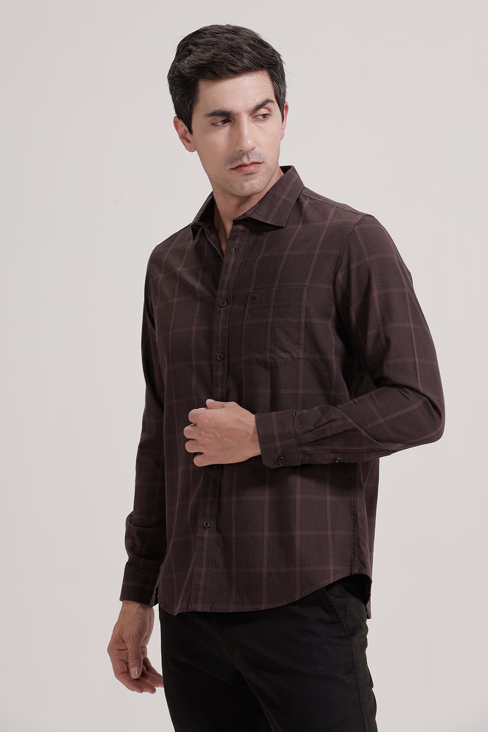 SLIM FIT TWILL CHECKS SHIRT