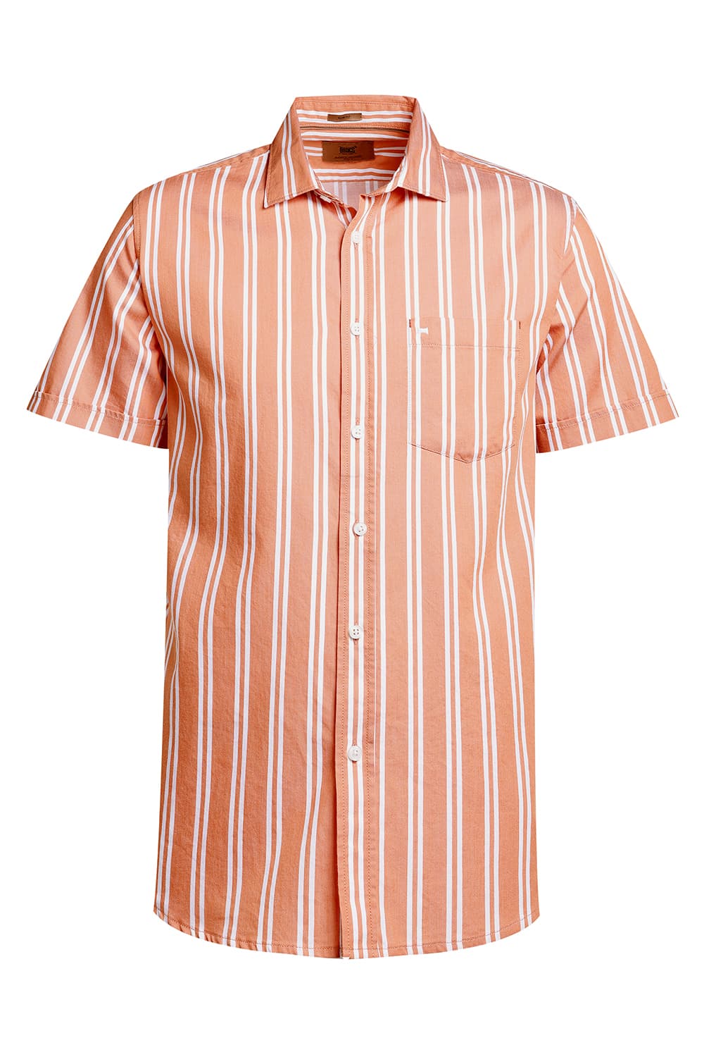 SLIM FIT TWILL STRIPE HALFSLEEVES SHIRT