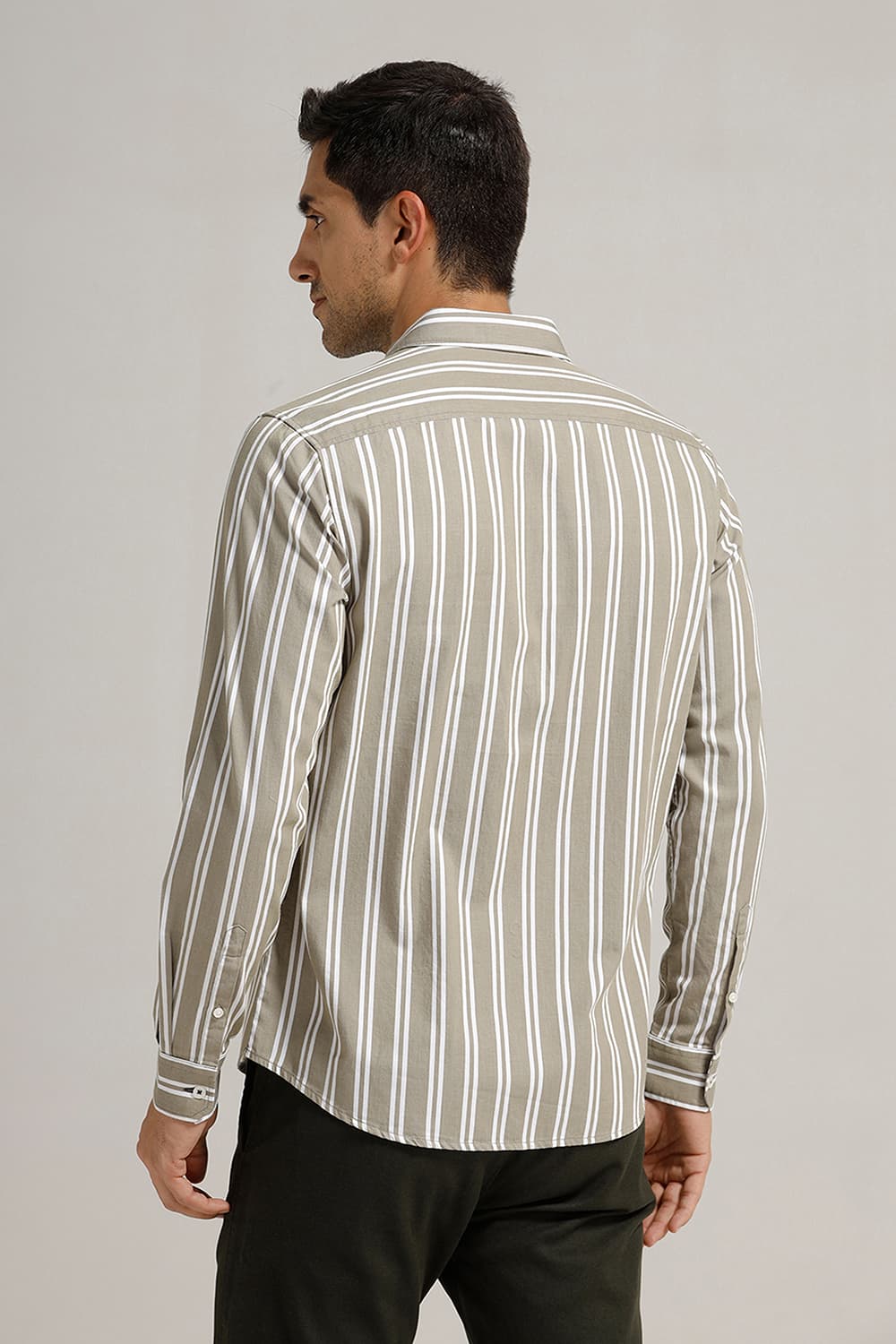 SLIM FIT TWILL STRIPE SHIRT