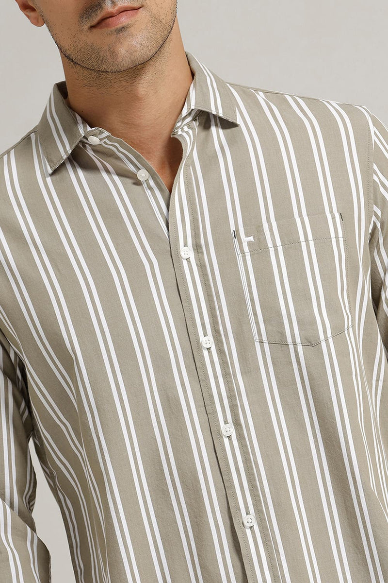 SLIM FIT TWILL STRIPE SHIRT